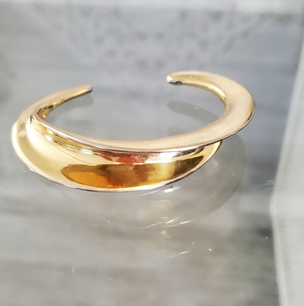 CARA Gold & Silver Tone Crescent Cuff Modern Sleek Bracelet